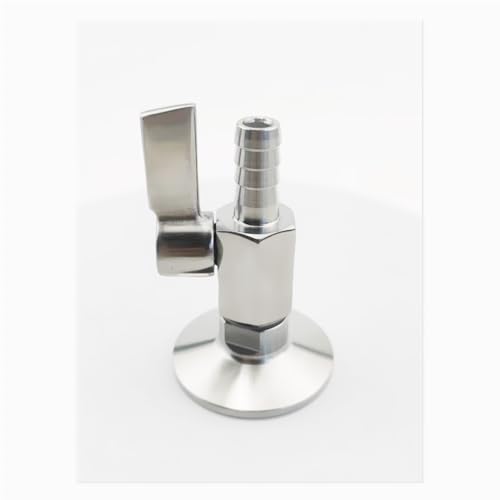 Tri-Clamp-Weinauslassventiladapter mit 7-20 mm Schlauchanschluss, Homebrew-Entwässerungsventilflansch OD25.4 oder 50,5 Edelstahl 304(Ss304 Handle,OD25.4MM-8MM) von uHLANQC