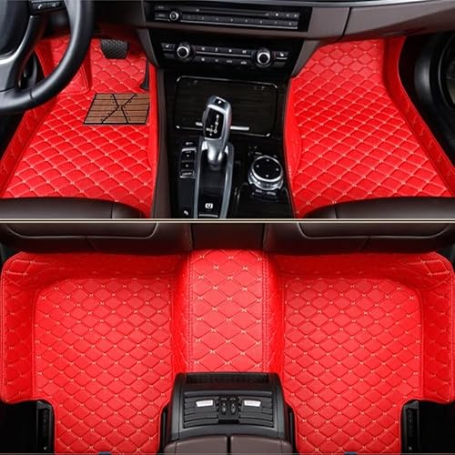 uHLANQC Autofußmatten Auto-Fußmatten Auto-Fußmatte for Explorer for Sport for Trac for Everest for Freestyle for Five for Hundred Autoteile Automatten for Passagiere(Bright Red) von uHLANQC