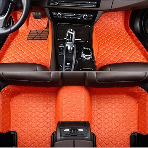 uHLANQC Autofußmatten Auto-Fußmatten Auto-Fußmatte for Explorer for Sport for Trac for Everest for Freestyle for Five for Hundred Autoteile Automatten for Passagiere(Orange Red) von uHLANQC