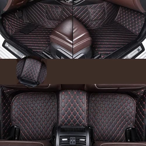 uHLANQC Autofußmatten Auto-Fußmatten Auto-Fußmatten for Toyota Estima 2000-2005 Jahr Verbesserte Version Fuß Coche Zubehör Teppiche Passagier-Auto-Matten(Black Red 4pcs) von uHLANQC