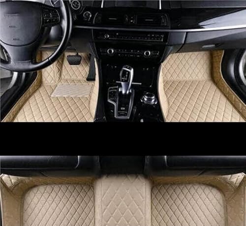 uHLANQC Autofußmatten Auto-Fußmatten Auto-Fußmatten for VW for Polo Limousine 2011-2015 2018 Maßgeschneiderte Lederteppiche Fußpolster Zubehör Automatten for Passagiere(LHD BEIGE) von uHLANQC