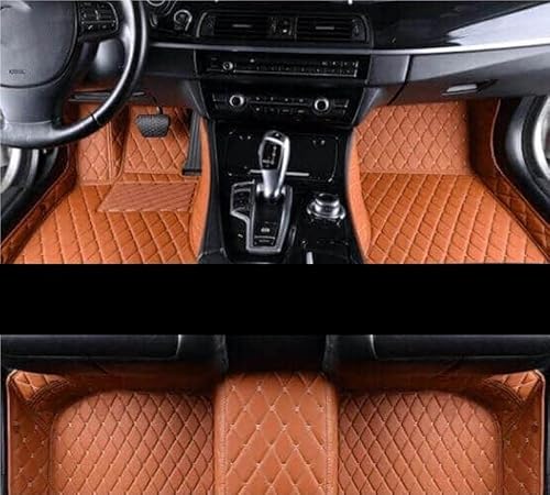 uHLANQC Autofußmatten Auto-Fußmatten Auto-Fußmatten for VW for Polo Limousine 2011-2015 2018 Maßgeschneiderte Lederteppiche Fußpolster Zubehör Automatten for Passagiere(LHD Brown) von uHLANQC