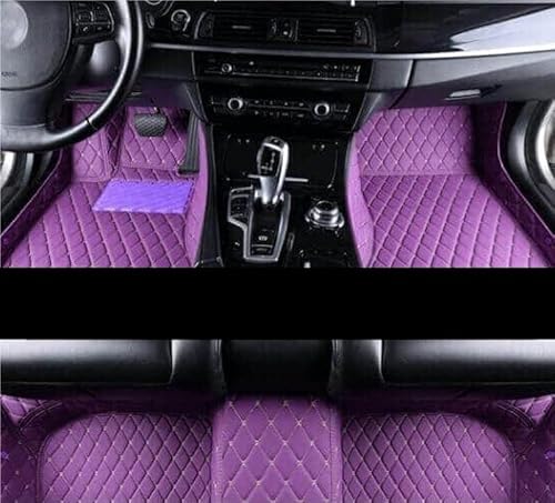 uHLANQC Autofußmatten Auto-Fußmatten Auto-Fußmatten for VW for Polo Limousine 2011-2015 2018 Maßgeschneiderte Lederteppiche Fußpolster Zubehör Automatten for Passagiere(LHD Purple) von uHLANQC