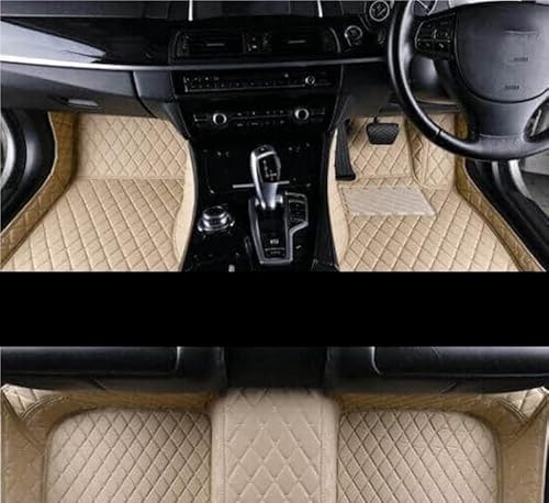 uHLANQC Autofußmatten Auto-Fußmatten Auto-Fußmatten for VW for Polo Limousine 2011-2015 2018 Maßgeschneiderte Lederteppiche Fußpolster Zubehör Automatten for Passagiere(RHD BEIGE) von uHLANQC