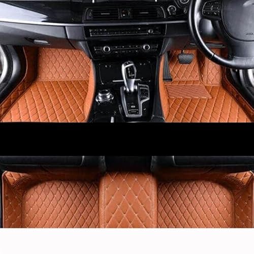 uHLANQC Autofußmatten Auto-Fußmatten Auto-Fußmatten for VW for Polo Limousine 2011-2015 2018 Maßgeschneiderte Lederteppiche Fußpolster Zubehör Automatten for Passagiere(RHD Brown) von uHLANQC