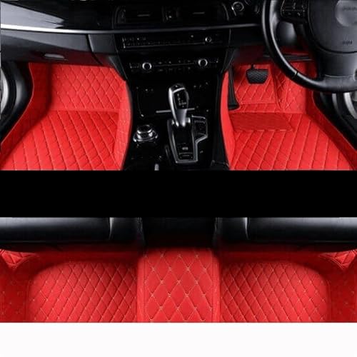uHLANQC Autofußmatten Auto-Fußmatten Auto-Fußmatten for VW for Polo Limousine 2011-2015 2018 Maßgeschneiderte Lederteppiche Fußpolster Zubehör Automatten for Passagiere(RHD RED) von uHLANQC