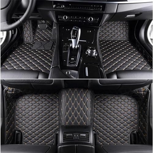 uHLANQC Autofußmatten Auto-Fußmatten mit vollständiger Abdeckung for BMW 1er E82 2-Türer 2004-2009 2010 2011 2012 2013 Innenausstattung Teppich-Bodenmatten-Set(Black beige) von uHLANQC