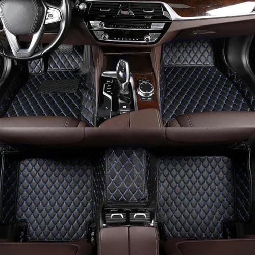 uHLANQC Autofußmatten Teppich for BMW 8 Series G14 2018 2019 2020 2021 2022 2023 Auto-Fußmatten-Innenausstattung Anti-Rutsch-Teppich-Fußmatten-Set(Black Blue) von uHLANQC