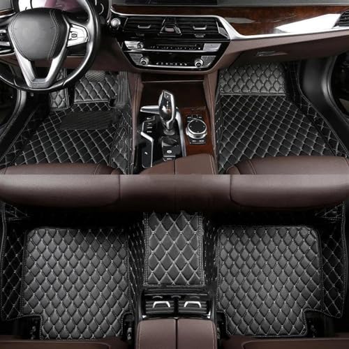 uHLANQC Autofußmatten Teppich for BMW 8 Series G14 2018 2019 2020 2021 2022 2023 Auto-Fußmatten-Innenausstattung Anti-Rutsch-Teppich-Fußmatten-Set(Black White) von uHLANQC