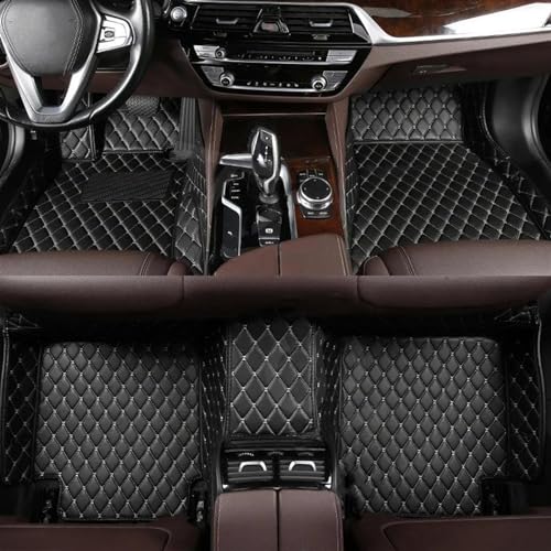 uHLANQC Autofußmatten Teppich for BMW 8 Series G14 2018 2019 2020 2021 2022 2023 Auto-Fußmatten-Innenausstattung Anti-Rutsch-Teppich-Fußmatten-Set(Black beige) von uHLANQC