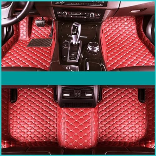 uHLANQC Autofußmatten Teppich for Explorer Seven Seats 2006-2015 207 2008 2009 2010, Auto-Fußmatten, Teppich-Set, Innenausstattung, Bodenmatten-Set(Red) von uHLANQC