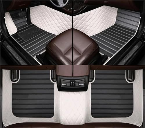 uHLANQC Autofußmatten Teppich for Lexus CT Serie 200h CT200h 2011 2012 2013 2014 2015 2016 2017 Auto-Fußmatten Anti-Rutsch-Teppich-Fußmatten-Set Fußmatten-Set(2-White-Black) von uHLANQC