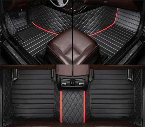uHLANQC Autofußmatten Teppich for Lexus CT Serie 200h CT200h 2011 2012 2013 2014 2015 2016 2017 Auto-Fußmatten Anti-Rutsch-Teppich-Fußmatten-Set Fußmatten-Set(3-Red-Black) von uHLANQC