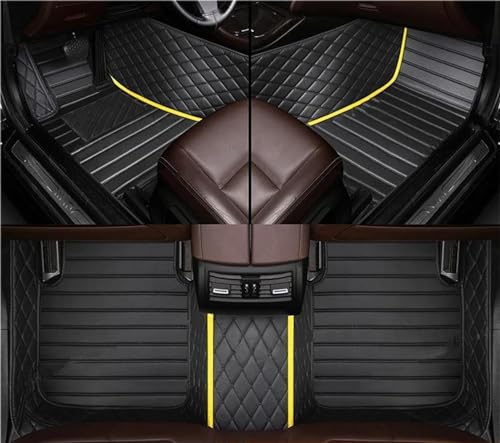 uHLANQC Autofußmatten Teppich for Lexus CT Serie 200h CT200h 2011 2012 2013 2014 2015 2016 2017 Auto-Fußmatten Anti-Rutsch-Teppich-Fußmatten-Set Fußmatten-Set(3-Yellow-Black) von uHLANQC