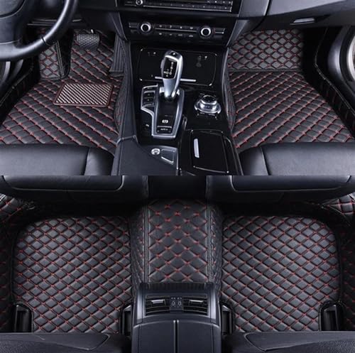 uHLANQC Autofußmatten Teppich for S-Max 2007 2008 2009 2010 2011 2012 2013 2014 2015 2016 Auto-Fußmatten Teppiche Fußpolster Set Bodenmattenset(LHD-Black red) von uHLANQC