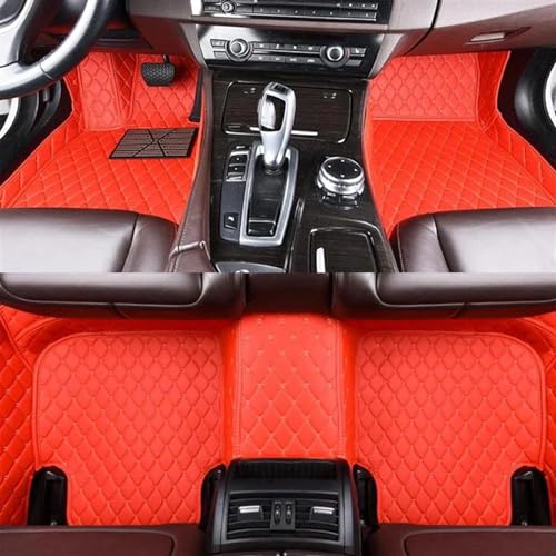 uHLANQC Autofußmatten Teppich for S-Max 2007 2008 2009 2010 2011 2012 2013 2014 2015 2016 Auto-Fußmatten Teppiche Fußpolster Set Bodenmattenset(LHD-red) von uHLANQC
