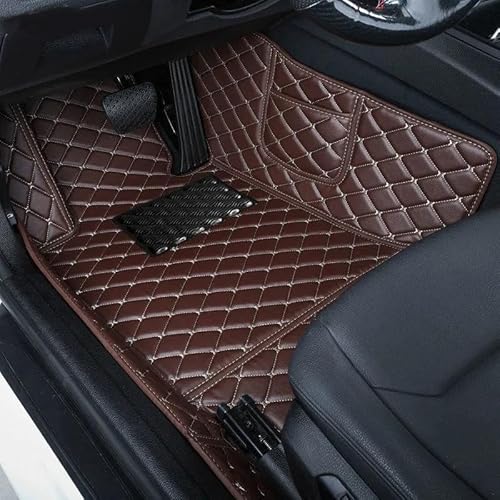 uHLANQC Autofußmatten Teppich for VW for Golf 4 1999 2000 2001 2002 2003 Auto-Fußmatten Leder Männer Frauen Automatten Vollflächiger Teppich-Bodenmattensatz(Left Coffee) von uHLANQC