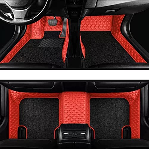 uHLANQC Autofußmatten for Volvo for C70 C 70 2010 2009 2008 Auto-Fußmatten Innenausstattung Auto-Fußpedalabdeckungen Teppiche Anti-Rutsch-Schutzmatten(Red Black Double Layer) von uHLANQC