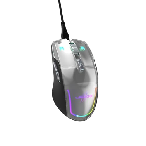uRage Gaming-Maus Reaper 515 Illuminated, kabelgebundene Maus mit 9 programmierbaren Tasten, bis zu 12.000 DPI, superleichte 78 g Gewicht, RGB-Beleuchtung, Gaming-Software, in schwarz von uRage