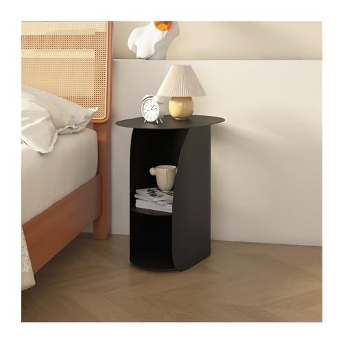 uadyie Kleiner Couchtisch Nachttisch, moderner, einfacher Schlafzimmer-Nachttisch, kompletter Metall-Aufbewahrungsschrank, kleines Aufbewahrungsregal Kleine Couchtische fürs Wohnzimmer(B) von uadyie