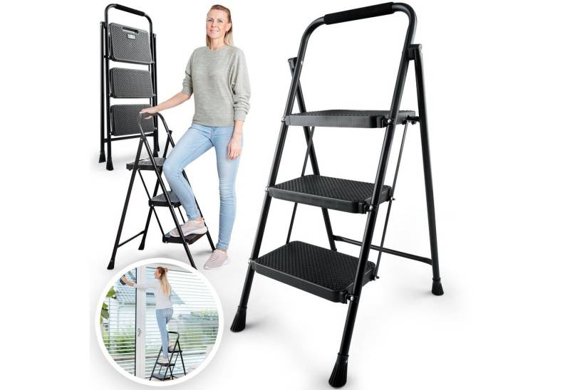 uandu home Trittleiter Stufenleiter – Haushaltsleiter für Zuhause, Küche & Garten (Trittleiter, Stehleiter, Klappleiter, TÜV-zertifizierte Leiter, klappbar & platzsparend), 2-, 3- und 4-stufig von uandu home