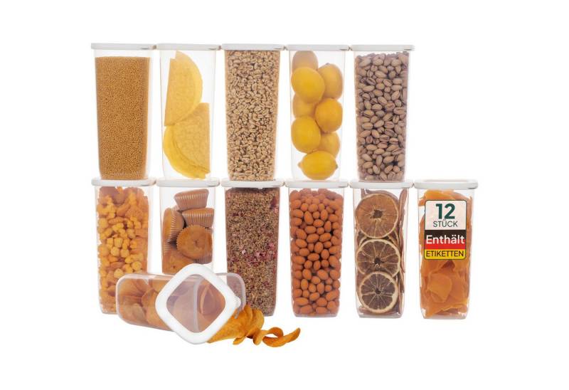 uandu home Vorratsdose Vorratsdosen mit Deckel Luftdicht, Vorratsbehälter Set, BPA Frei, (Vorratsbehälter Set, Aufbewahrungsbox Küche, Luftdichte Aufbewahrungsbox im Set inkl. 80 Etiketten, BPA Frei Kunststoff, Vorratsbehälter Set, Vorratsdosen für alle trockenen Lebensmittel), Tupperdosen Set, Meal Prep Boxen, Aufbewahrungsbox Küche von uandu home