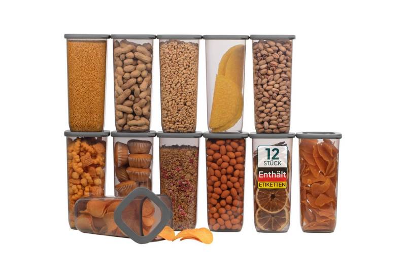 uandu home Vorratsdose Vorratsdosen mit Deckel Luftdicht, Vorratsbehälter Set, BPA Frei, (Vorratsbehälter Set, Aufbewahrungsbox Küche, Luftdichte Aufbewahrungsbox im Set inkl. 80 Etiketten, BPA Frei Kunststoff, Vorratsbehälter Set, Vorratsdosen für alle trockenen Lebensmittel), Tupperdosen Set, Meal Prep Boxen, Aufbewahrungsbox Küche von uandu home