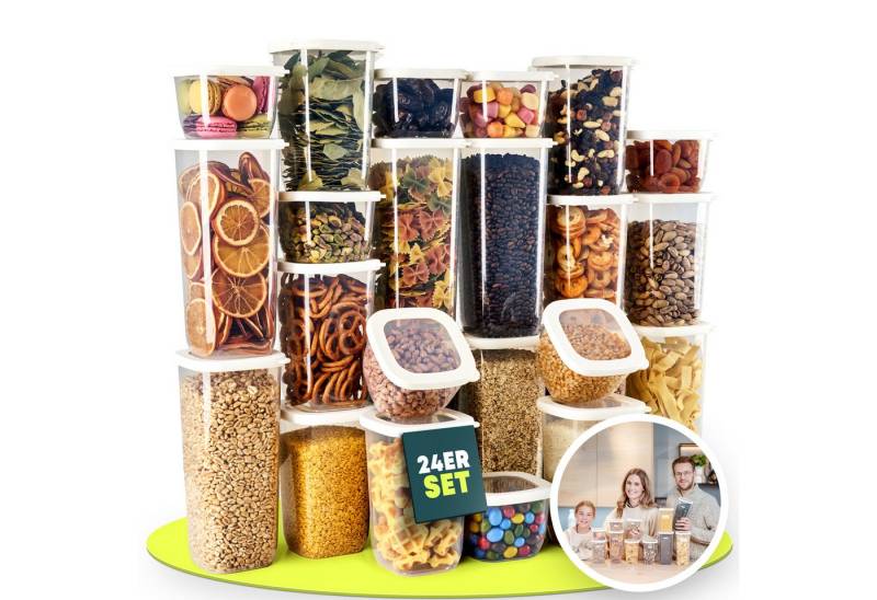 uandu home Vorratsdose Vorratsdosen mit Deckel Luftdicht, Vorratsbehälter Set, BPA Frei, (Vorratsbehälter Set, Aufbewahrungsbox Küche, Luftdichte Aufbewahrungsbox im Set inkl. 80 Etiketten, BPA Frei Kunststoff, Vorratsbehälter Set, Vorratsdosen für alle trockenen Lebensmittel), Tupperdosen Set, Meal Prep Boxen, Aufbewahrungsbox Küche von uandu home