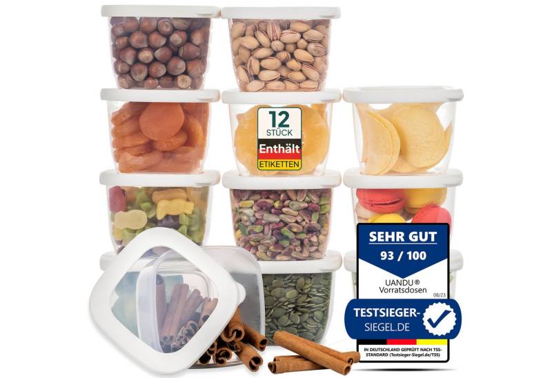 uandu home Vorratsdose Vorratsdosen mit Deckel Luftdicht, Vorratsbehälter Set, BPA Frei, (Vorratsbehälter Set, Aufbewahrungsbox Küche, Luftdichte Aufbewahrungsbox im Set inkl. 80 Etiketten, BPA Frei Kunststoff, Vorratsbehälter Set, Vorratsdosen für alle trockenen Lebensmittel), Tupperdosen Set, Meal Prep Boxen, Aufbewahrungsbox Küche uandu home Vorratsdose Vorratsdosen mit Deckel Luftdicht, Vorratsbehälter Set, BPA Frei, (Vorratsbehälter Set, Aufbewahrungsbox Küche, Luftdichte Aufbewahrungsbox im Set inkl. 80 Etiketten, BPA Frei Kunststoff, Vorratsbehälter Set, Vorratsdosen für alle trockenen Lebensmittel), Tupperdosen Set, Meal Prep Boxen, Aufbewahrungsbox Küche von uandu home