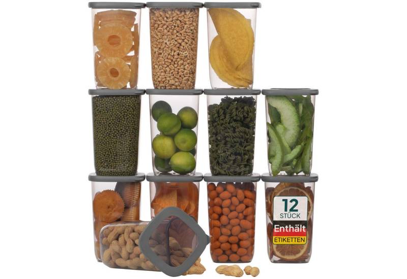 uandu home Vorratsdose Vorratsdosen mit Deckel Luftdicht, Vorratsbehälter Set, BPA Frei, (Vorratsbehälter Set, Aufbewahrungsbox Küche, Luftdichte Aufbewahrungsbox im Set inkl. 80 Etiketten, BPA Frei Kunststoff, Vorratsbehälter Set, Vorratsdosen für alle trockenen Lebensmittel), Tupperdosen Set, Meal Prep Boxen, Aufbewahrungsbox Küche von uandu home