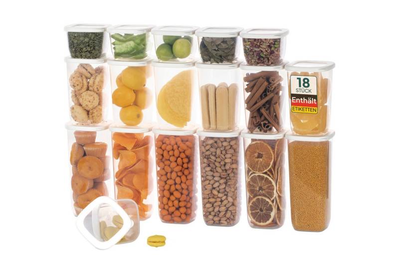 uandu home Vorratsdose Vorratsdosen mit Deckel Luftdicht, Vorratsbehälter Set, BPA Frei, (Vorratsbehälter Set, Aufbewahrungsbox Küche, Luftdichte Aufbewahrungsbox im Set inkl. 80 Etiketten, BPA Frei Kunststoff, Vorratsbehälter Set, Vorratsdosen für alle trockenen Lebensmittel), Tupperdosen Set, Meal Prep Boxen, Aufbewahrungsbox Küche von uandu home