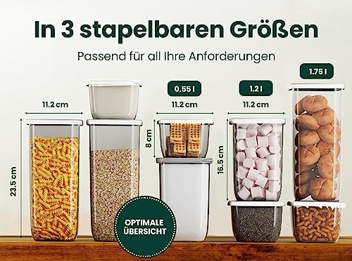 uandu Vorratsdosen mit Deckel Luftdicht | Aufbewahrungsbox Küche | Aufbewahrung & Organisation | Vorratsdosen Set | BPA Frei | Küchen Organizer | 18er Vorratsbehälter Set | Küchenzubehör | Vorratsdose von uandu