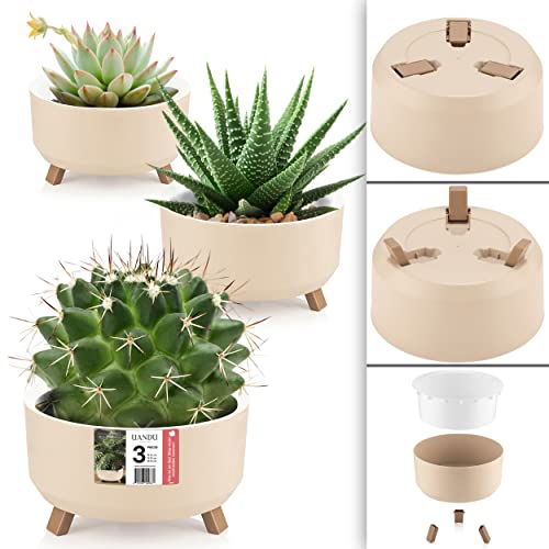 uandu 3er Blumentopf Set. 3 Größen. Blumenständer, Deko, Blumen, fürs Zuhause, Plant Pot, übertopf, Flower Pot, Anzuchttöpfe, Pflanzkübel, Pflanztöpfe, Blumentöpfe, Blumentopf Gross, Pflanzentopf Groß von uandu