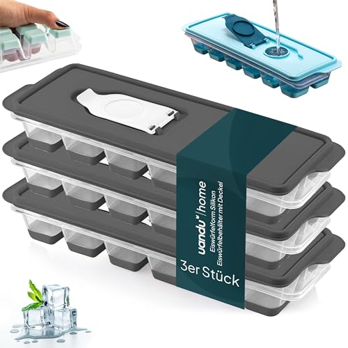 uandu Eiswürfelform Silikon | Eiswürfelbehälter mit Deckel | Eiswürfelbehälter Silikon | Eiswürfelformen & Eiswürfelschalen für - Ice Cube Tray zum einfachen Lösen BPA Frei Flexible Eiswürfel -Anthrzt uandu Eiswürfelform Silikon | Eiswürfelbehälter mit Deckel | Eiswürfelbehälter Silikon | Eiswürfelformen & Eiswürfelschalen für - Ice Cube Tray zum einfachen Lösen BPA Frei Flexible Eiswürfel -Anthrzt von uandu