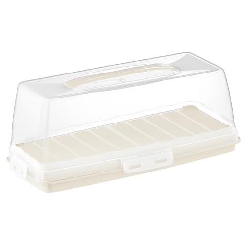 uandu Kuchen Transportbox | Rechteckig Kastenform | Tortentransportbox mit Haube und Griff. Box mit Deckel | Kuchenplatte | Aufbewahrungsbox | Kuchenbehälter | BPA Frei Tortenbehälter | Servierplatte von uandu