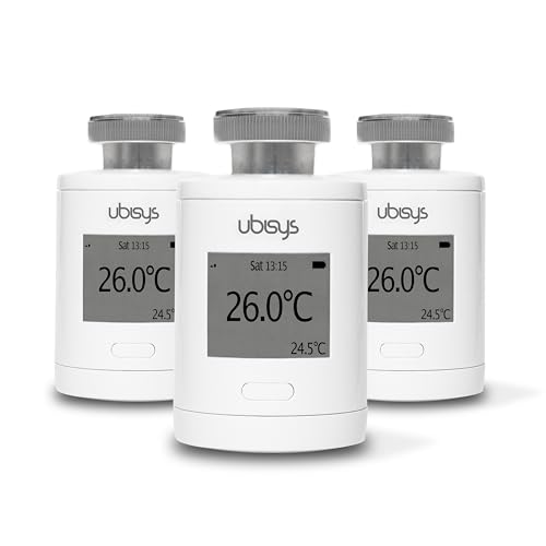 Erweiterungs-Set Heizung 3" | 3X ubisys Zigbee Heizkörper-Thermostat H1: Smarte Funk-Heizungssteuerung zum Nachrüsten für mehr Komfort und Kosteneinsparung | DIY Installation | Sie sparen 20€. von ubisys
