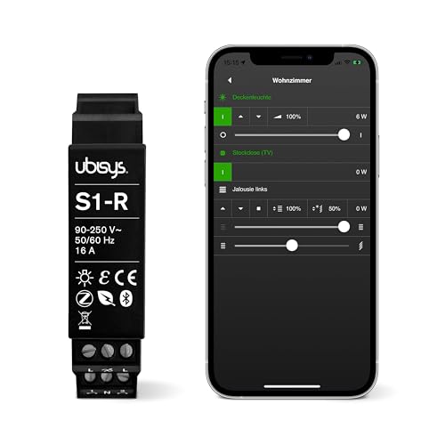 ubisys Zigbee Schaltaktor S1-R (Series 2): Zigbee/Bluetooth | Schaltet bis zu 16A | Zigbee Direct Device | Auch ohne Gateway steuerbar | Für eine intelligente Beleuchtung in Ihrem Smart Home. von ubisys