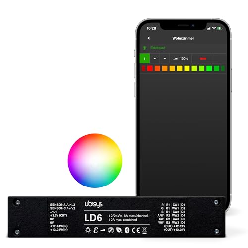 ubisys LED-Controller LD6: Zigbee/Bluetooth | 12/24V | RGBW, Tunable White oder Einfarbig | bis zu 6 Leuchten. ubisys LED-Controller LD6: Zigbee/Bluetooth | 12/24V | RGBW, Tunable White oder Einfarbig | bis zu 6 Leuchten. von ubisys