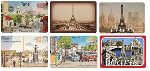 udc Cartexpo Platzsets, Vintage-Capitale de Frankreich, 6 Stück von udc