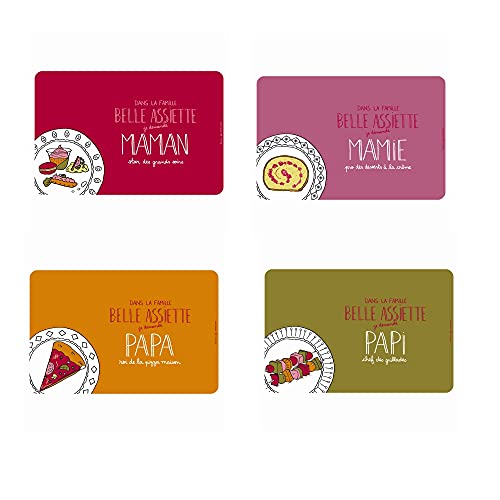 udc DLP Tischsets Platzdeckchen aus Polypropylen, Motiv: Mama, Papa, Papa, 4 Stück (L43,5 x P28,5) von udc