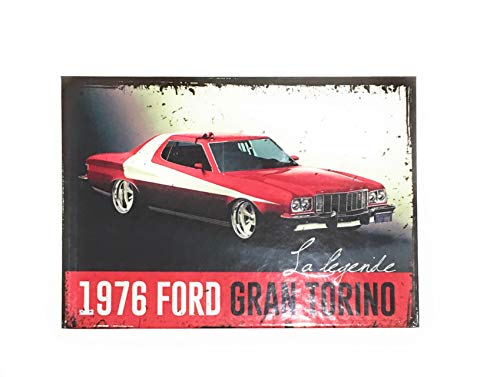 udc Editions du Süd Blechschild Vintage 1976 Ford Gran Torinoo, 12 x 17 cm von udc