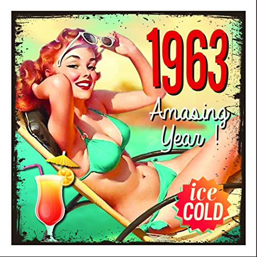 udc Magnet für Kühlschrank Vintage Fridge Magnet Vintage 1963 8 x 8 cm von udc