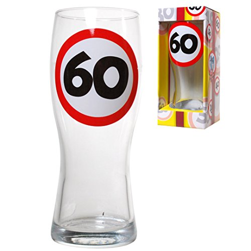 Bierglas mit einer großen "60" zum 60.Geburtstag 0,5l im Geschenkkarton Bierglas Bierhumpen Geschenk von Udo Schmidt