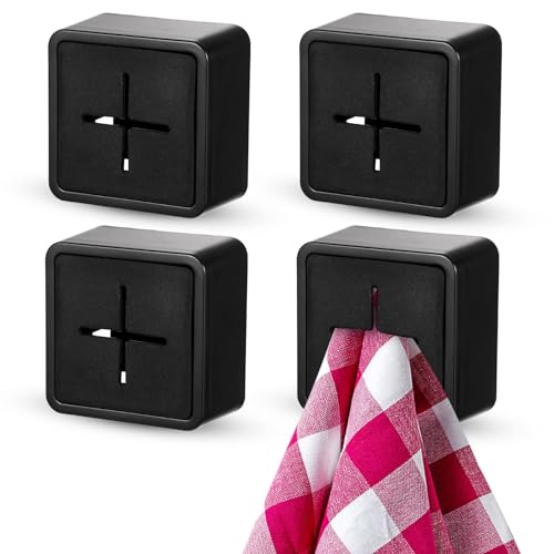 4Stück Selbstklebend Geschirrtuchhalter Handtuchhalter Ohne Bohren ABS Handtuchhalter Handtuchclips Handtuchhalter Küche Handtuchhaken Premium Handtuchhalter Selbstklebend Geschirrtuchhalter Schwarz von ueslwser