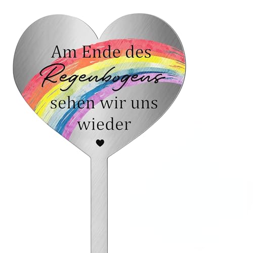 Herz Edelstahl Grabdekoration Grabstein Grabdekoration Wetterfest Grabschmuck Wetterfest Grabschmuck mit Gravur Am Ende des Regenbogens Sehen Wir Uns Wieder Grab Deko Wetterfest Grabstecker, 28cm Herz Edelstahl Grabdekoration Grabstein Grabdekoration Wetterfest Grabschmuck Wetterfest Grabschmuck mit Gravur Am Ende des Regenbogens Sehen Wir Uns Wieder Grab Deko Wetterfest Grabstecker, 28cm von ueslwser