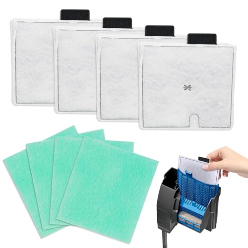 ueslwser CF2 Viermonatiges Service-Kit (4 x Filterkartuschen, 4 x Algaway Pads), kompatibel mit Interpet Filter, Aquarium-Filterkartuschen für Aquarium-Wartung von ueslwser