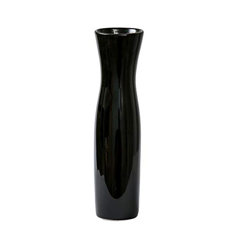 Schwarzer Porzellan Vase Modern, Stilvoller Cheongsam Keramik Blumen Vase, Einfache Kleiner Vase Deko Vasen, Ideale Dekoration Für Haushalt, Büro, Hochzeit, Partei von ufengke