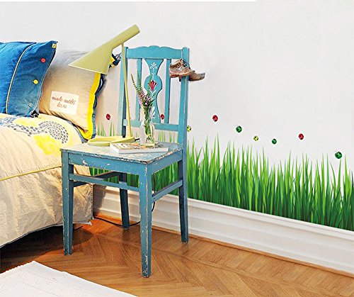 Ufengke® Grüne Garten Serie Grüne Gräser Wandabziehbilder,Wohnzimmer Schlafzimmer Baseboard Abnehmbar Wandaufkleber Wandbilder von ufengke