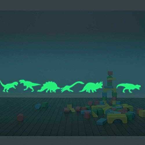 ufengke® 9-Stück Dinosaurier Wandsticker Fluoreszenz-Aufkleber Leuchten Im Dunkeln, Kinderzimmer Babyzimmer Entfernbare Wandtattoos Wandbilder von ufengke