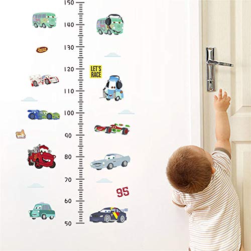 ufengke Autos Let's Race Höhe Messen Wandaufkleber Wandtattoo Wandsticker Vinyl Wanddekor für Kinderzimmer Schlafzimmer Wohnzimmer von ufengke